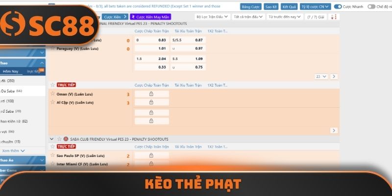 kèo thẻ phạt